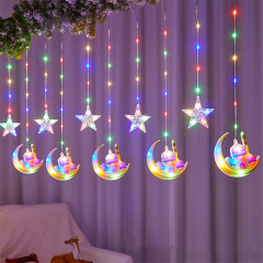 LED Castle Star Ramadan Decoration 2023 Garland Curtain String Fairy Lights Christmas Eid Mubarak Islam Muslim Eid Al Adha Decor