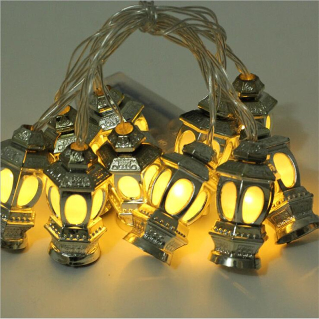 LED Battery Lantern Light Ramadan Decorations Islamic Muslim Party Decor Ramadan Lantern string light
