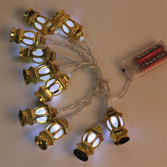 LED Battery Lantern Light Ramadan Decorations Islamic Muslim Party Decor Ramadan Lantern string light