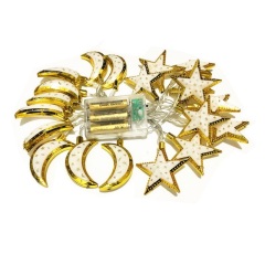 10LED/ 20LED Eid Mubarak String Lights Moon Star Ramadan Kareem Decoration for Wall Tree Hanging Indoor Outdoor