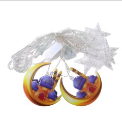 Ramadan Eid Muslim Mubarak Decoration Indoor Outdoor LED Curtain Moon Star String lights