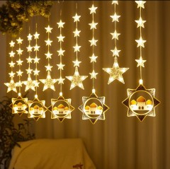 Ramadan Eid Muslim Mubarak Decoration Indoor Outdoor LED Curtain Moon Star String lights