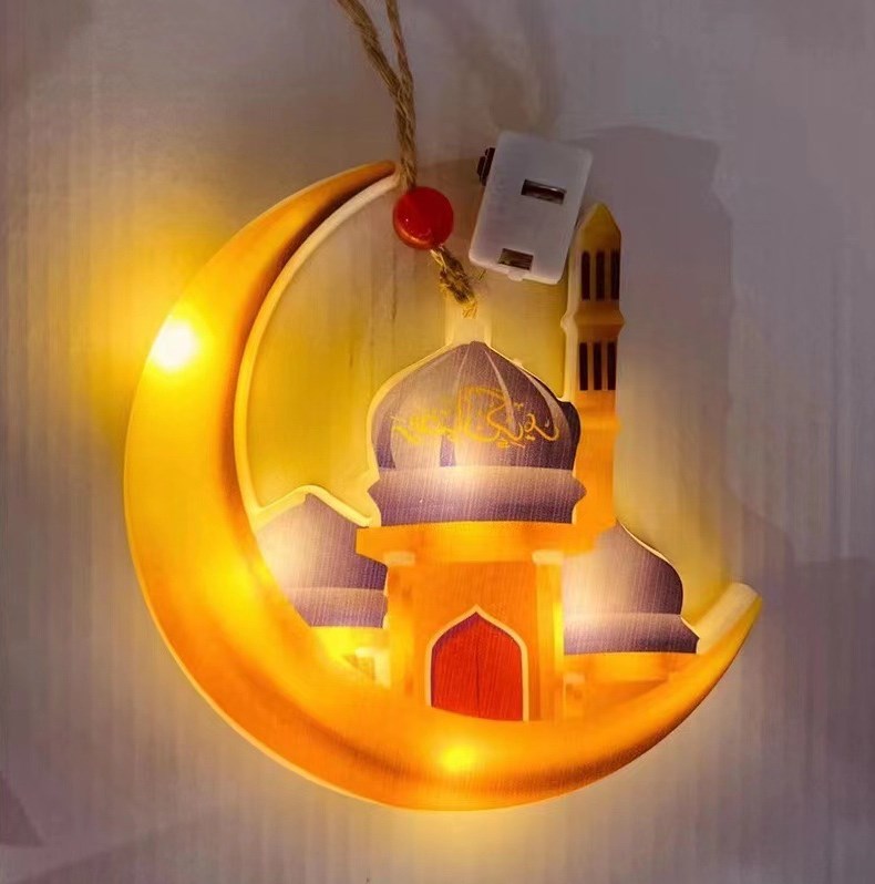 Mini Battery Powered Moon Star Ramadan Kareem LED light Ramadan hangin lights indoor