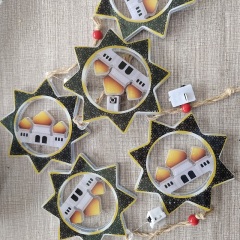 Mini Battery Powered Moon Star Ramadan Kareem LED light Ramadan hangin lights indoor