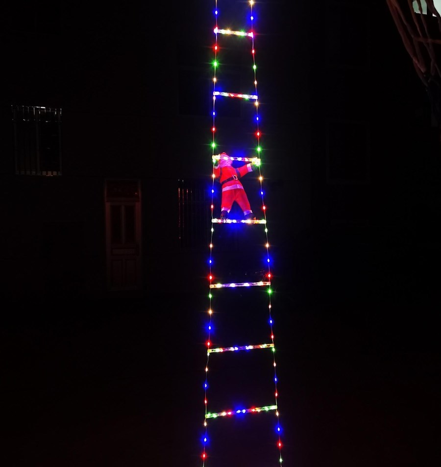 New 10ft Indoor Outdoor Santa Climbing Ladder LED Christmas Decorative Lights