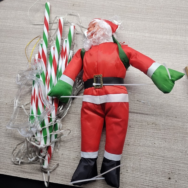 New 10ft Indoor Outdoor Santa Climbing Ladder LED Christmas Decorative Lights