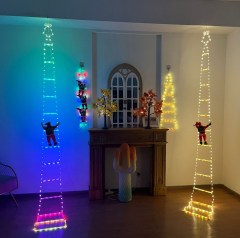 New 10ft Indoor Outdoor Santa Climbing Ladder LED Christmas Decorative Lights