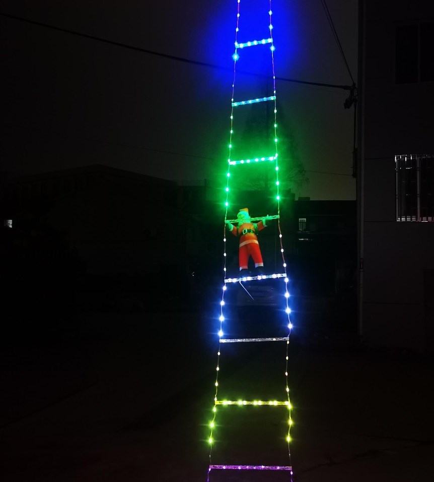 New 10ft Indoor Outdoor Santa Climbing Ladder LED Christmas Decorative Lights