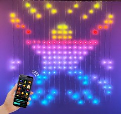 Smart APP+ Remote LED Curtain Lights, 9.8ft x 9.8ft WiFi RGB Color Changing Window Curtain DIY tuya Edit String Lights