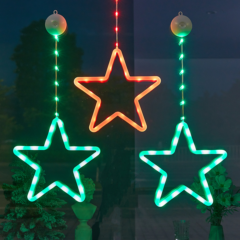 Battery Powered New Design Color Changing Hanging Star Christmas Light
