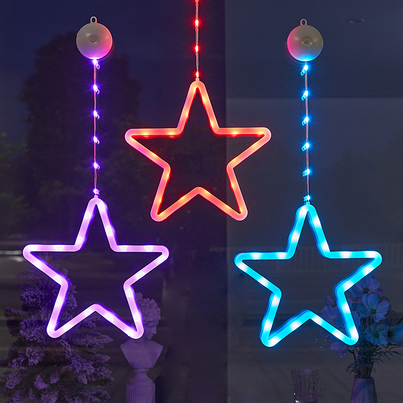 Battery Powered New Design Color Changing Hanging Star Christmas Light