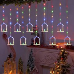 New Design Castle Oil Lamp Ramadan Eid Mubarak LED Curtain Light Indoor