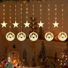 新設計8パターン中東ムバラク開斎節城ラマダンLEDカーテンウォール窓仙女シリアルランプ、接続可能プラグ付き