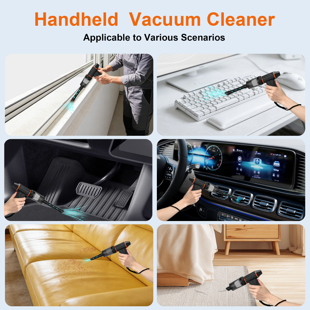 JUFINX F32MAX Compressed Air Duster-150,000RPM Super Power Electric Air Duster and Vacuum Cleaner & Bag Vacuum Sealer 3-in-1，for PC Keyboard Cleaning, vacuum storage bag，Car interior cleaning