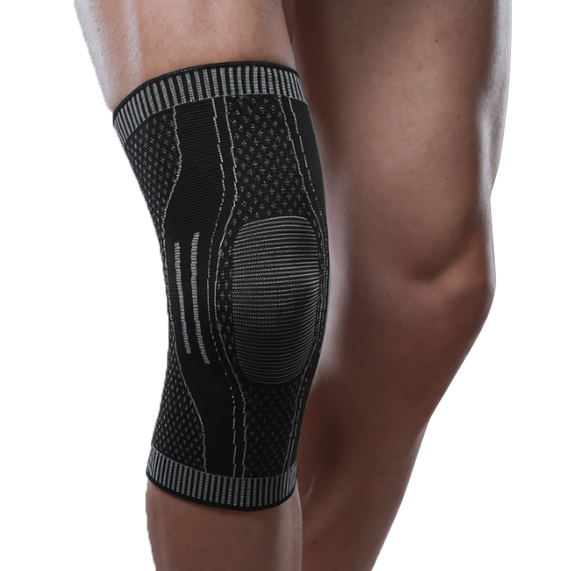 Manufacturer Custom Adjustable Breathable 3D Knitted Elastic Nylon Knee Support Sleeve Compression Sports Knee Brace with Belt