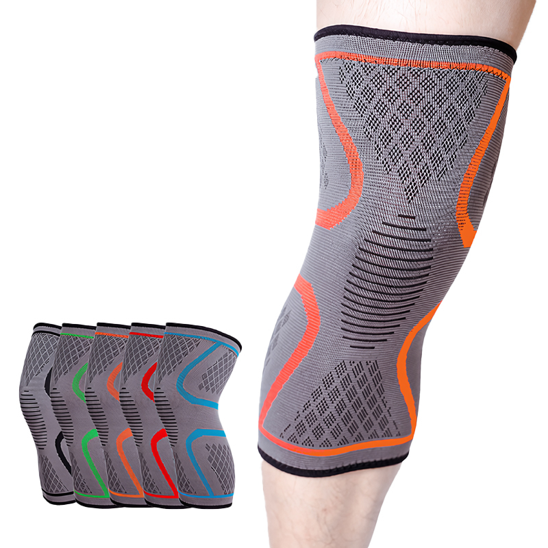 Custom Elastic Silicone Sport Basketball Protective Knee Pads Compression Non-Slip Knee Brace Support for Knee Pain Relief