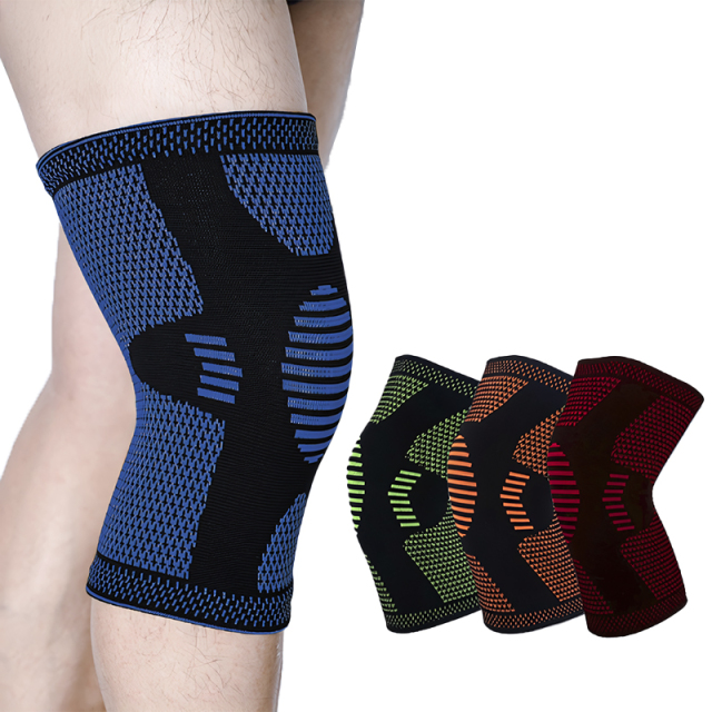 Men's and Women's Spring-supported Fitness Sports Silicone Shock Absorption High Elastic Binding Knee Pads Can Be Customized