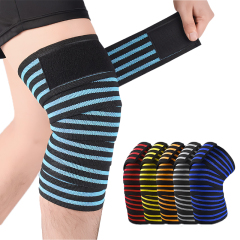 Customized Gym Fitness Knee Brace Support Weightlifting Compression Knee Wraps Strap Knee Cap Bandage