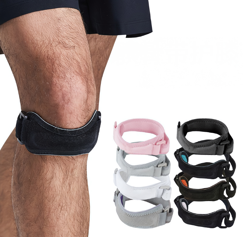 Adjustable Nylon Knee Tendon Strap Protector Patella Silica Gel Knee Pad for Running Sports Cycling Gym Support