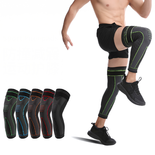 Wholesale Customized Spandex Leg Guard Breathable Support Yoga Volleyball Basketball Sports Elastic Long Knee Pads