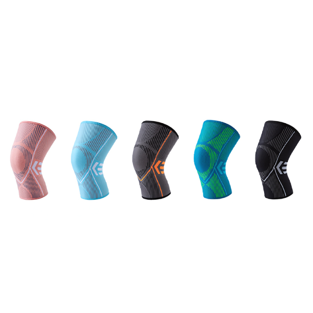 Wholesale Nylon Knitted Compression Knee Sleeve Spring Protection Silicone Support Volleyball Knee Pads