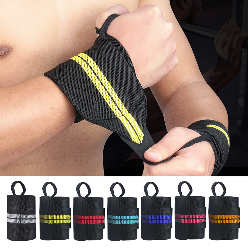 Powerlifting Power Weight Lifting Nylon Wrist Wraps Weightlifting Polyester Straps Wrist Band Brace Lifting Wrist Wraps