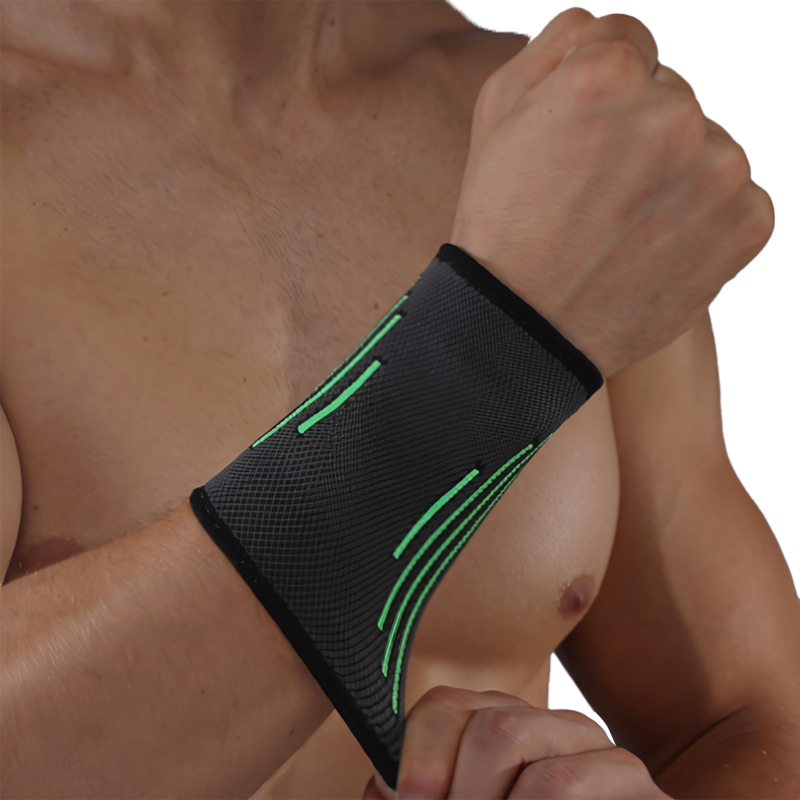 Nylon High Elastic Knitted Breathable Non Slip Adjustable Hook Loop Sports Fitness Wrist Support Brace