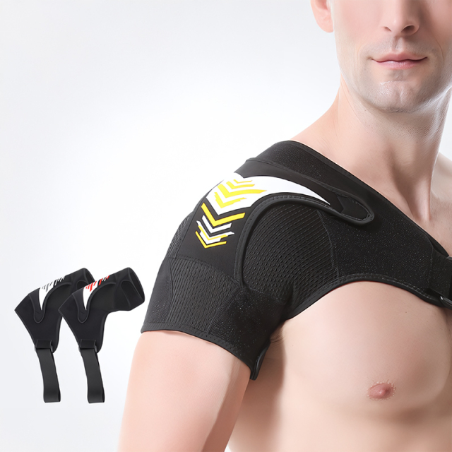 Sports Gym Shoulder Pad Support Compression Unisex Adjustable Breathable Reversible