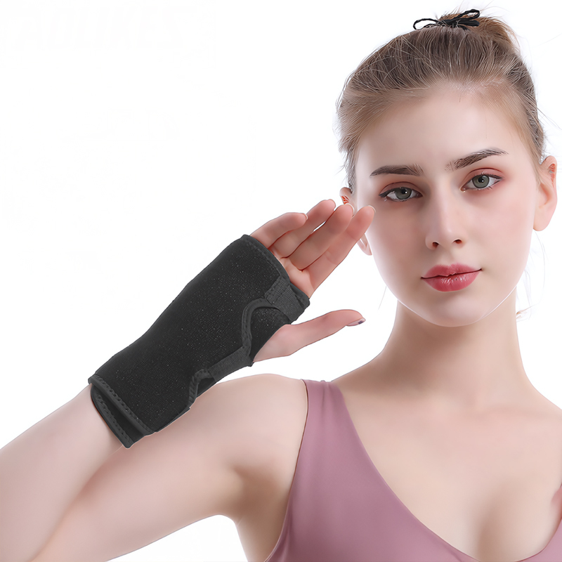 Sports Wrist Brace Palm Protection Breathable Stainless Steel Adjustable Pressure Hook and Loop Closure Adult Use