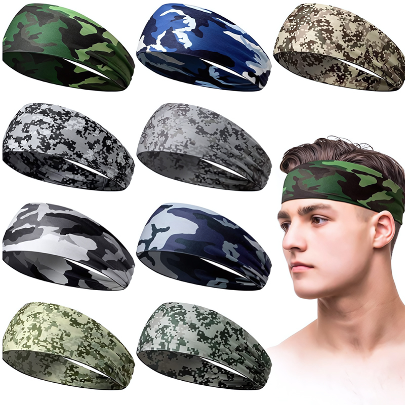 Nylon & Silicone Portable Headband Fitness Summer Sweat-Absorbent & Anti-Sweat Breathable for Basketball Running Yoga Badminton