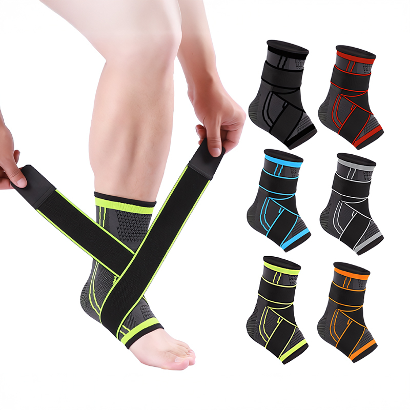 Sports Ankle Support Brace for Basketball Tennis Running, Adjustable Compression Ankle Protector for Training and Cycling