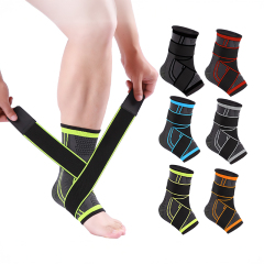 Sports Ankle Support Brace for Basketball Tennis Running, Adjustable Compression Ankle Protector for Training and Cycling