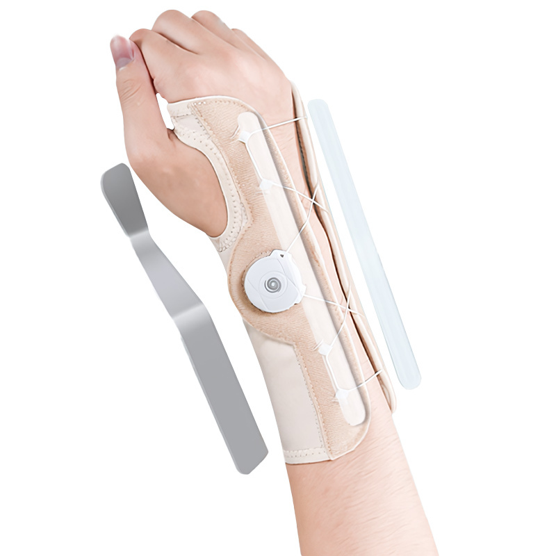 Pressurized Adjustable Strap Wrist Brace Left Hand Sports Fitness Palm Protection OK Cloth Aluminum Strip Support Hollow Design