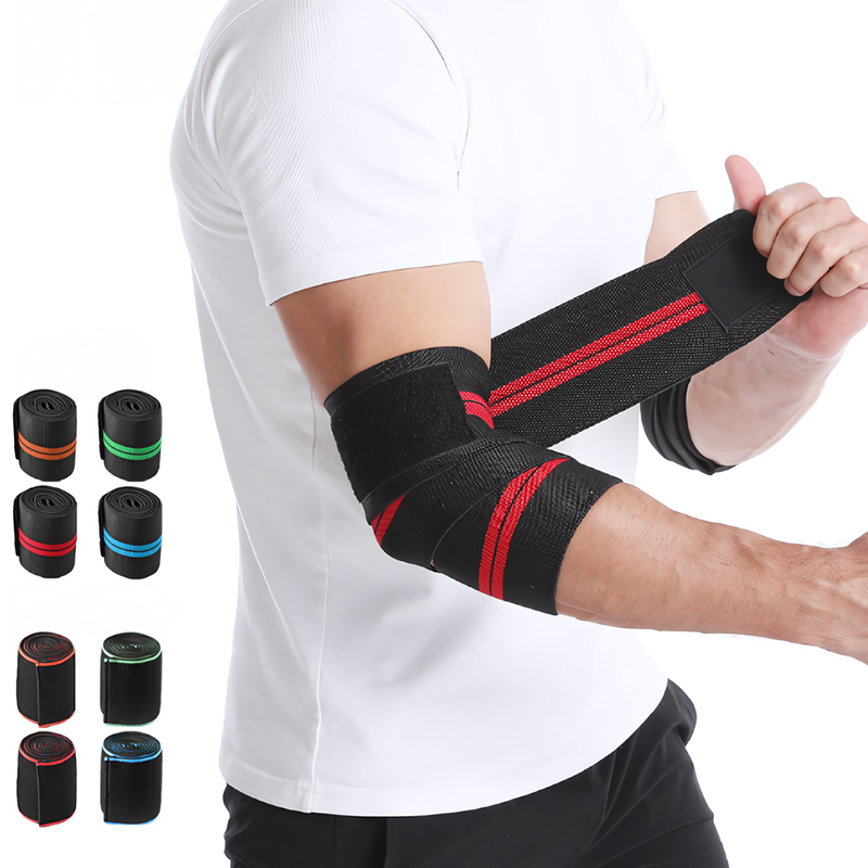 Nylon Elastic Adjustable Double Ring Closure Elbow Knee Pads Breathable Sweat-Wicking Sports Stabilizer Non-Slip Knitted Guards