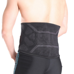High Quality Elastic Black Knitted Nylon Lightweight Breathable Adjustable Copper Ion Back Brace for Sports Pain Relief