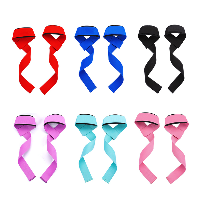 Custom Logo 1Pair Gym Anti-Skid Cotton Grip Lifting Straps Powerlifting Training Fitness Booster Belt Weightlifting Wrist Strap