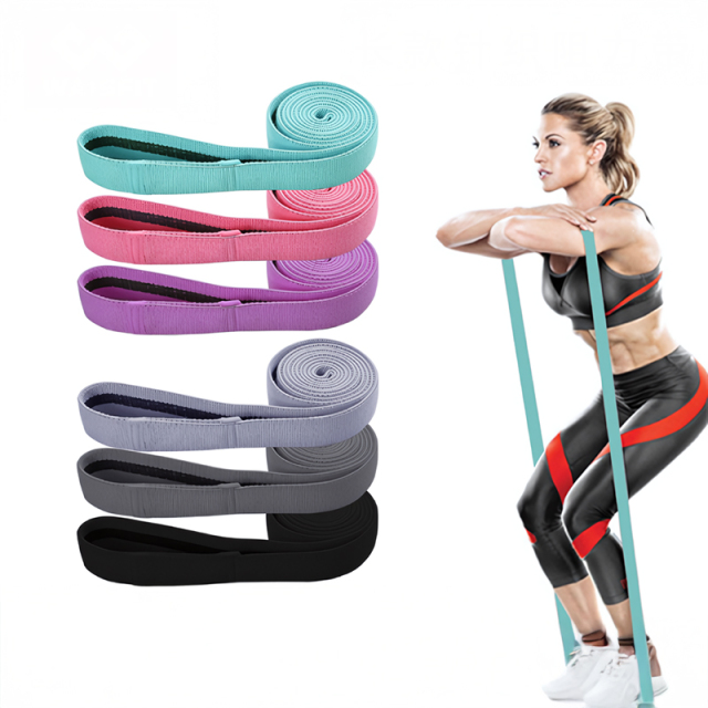 Custom Logo Workout Resistance Long Band Training Elastic Rubber Band for Gym Yoga Exercise Fitness Resistance Long Band Set