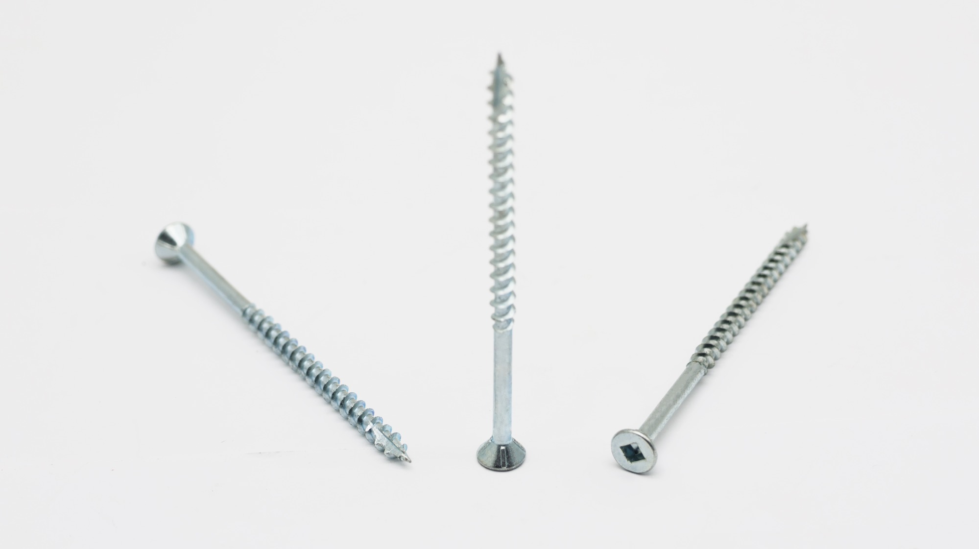 Square drive CSK head self tapping screw cutting point
