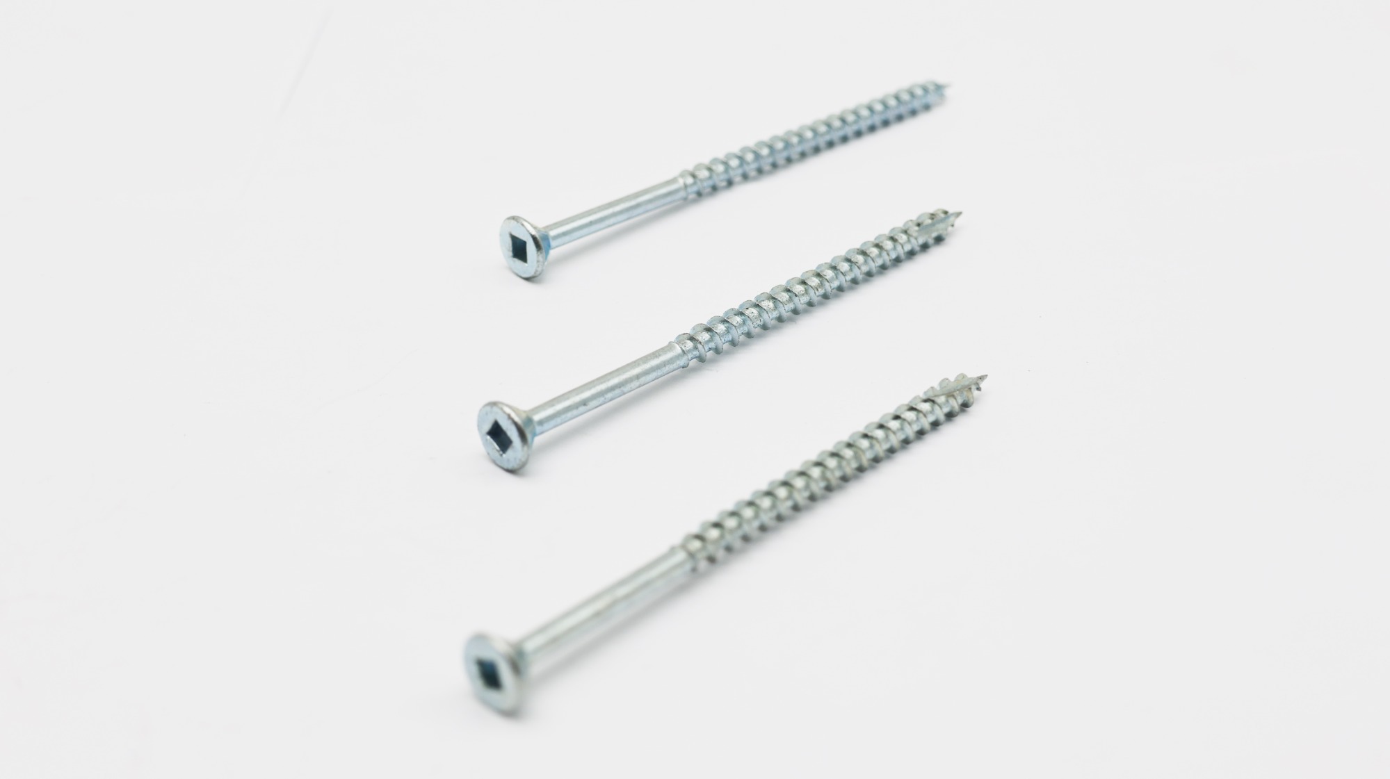 Square drive CSK head self tapping screw cutting point