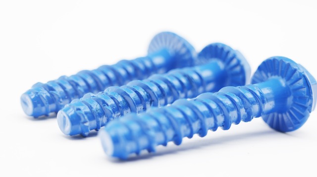 برغي خرساني ذاتي القطع برأس سداسي من مادة تفلون