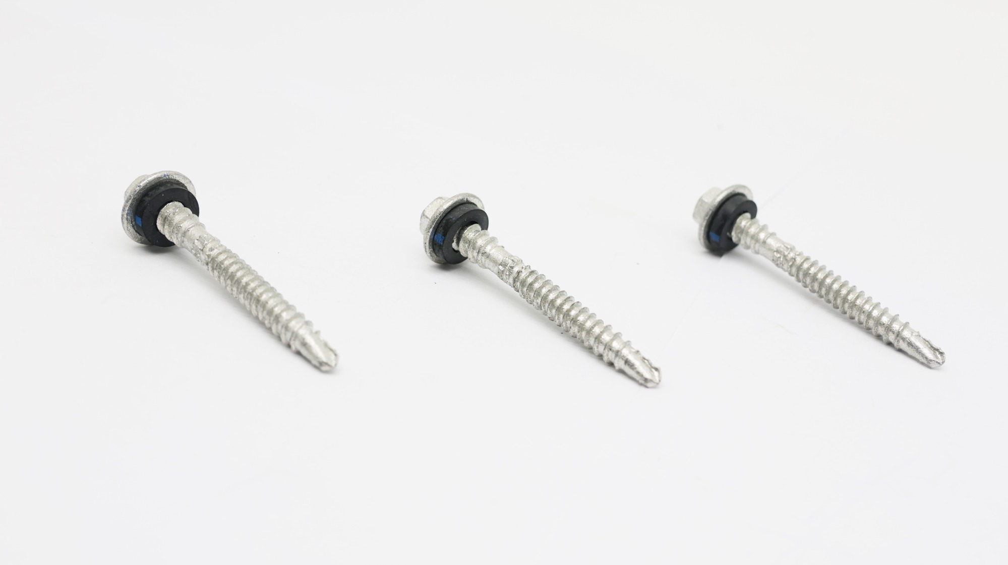 Double threaded hex head SDS with EPDM mechanical galvanized