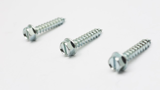 Slotted hex head self tapping screw