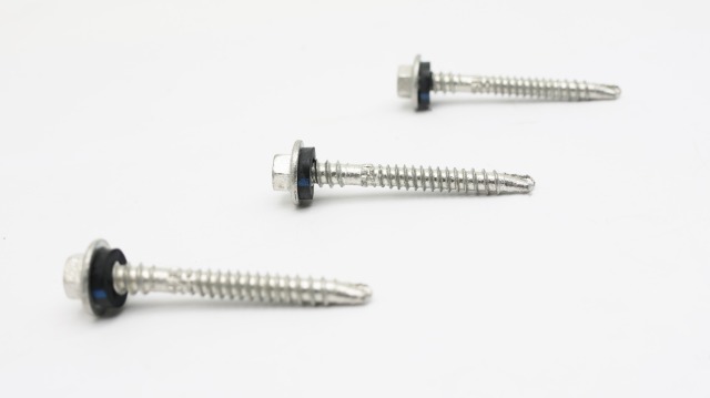 Double threaded hex head SDS with EPDM mechanical galvanized