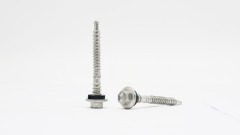 Double threaded hex head SDS with EPDM mechanical galvanized