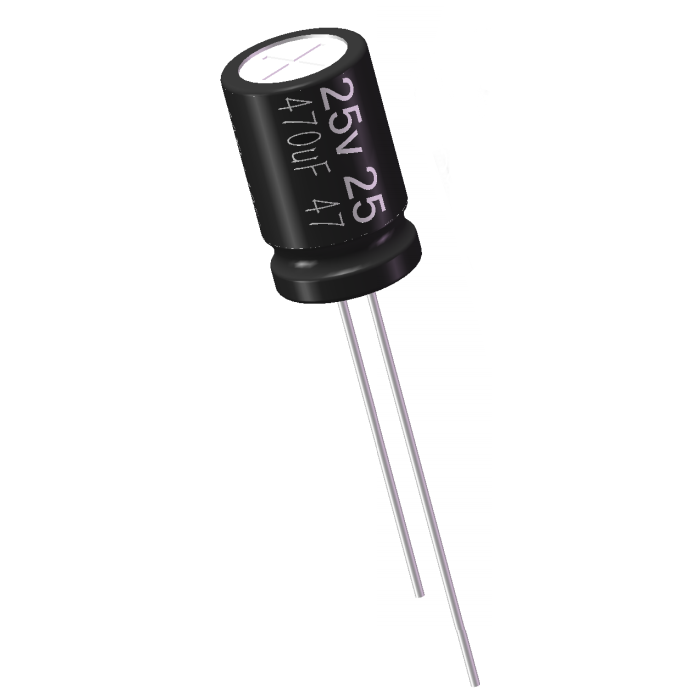 Size 8x12mm Radial Electrolytic Capacitor 25V 470μF Original Factory Supply