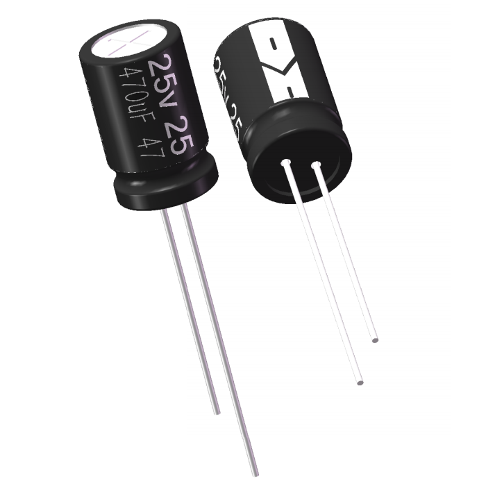 Size 8x12mm Radial Electrolytic Capacitor 25V 470μF Original Factory Supply