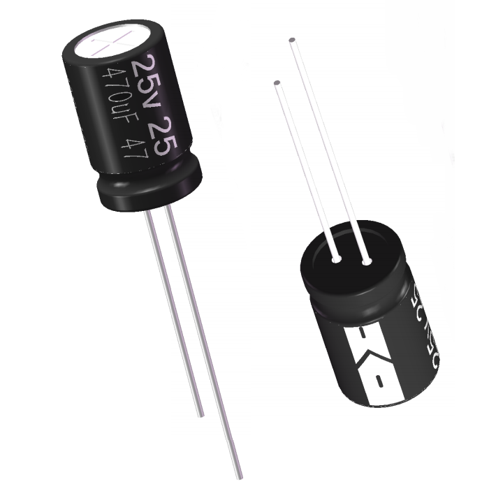 Size 8x12mm Radial Electrolytic Capacitor 25V 470μF Original Factory Supply