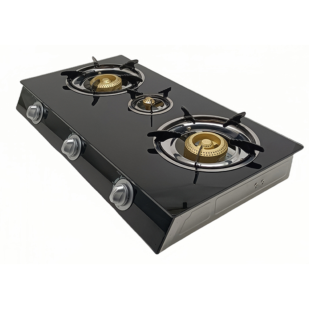 Kitchen Appliance Burner Gas Stove Tempered Glass 3 Burners Gas Cooktop Portable Gas Cooker