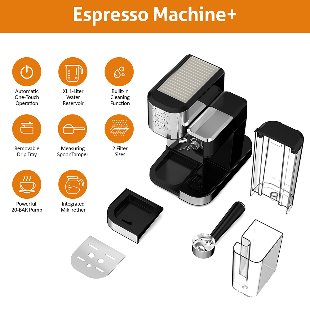 20bar Stainless Steel Touch Control Electronic Fancy Coffee Maker Luxurious and Classy Coffee Machine