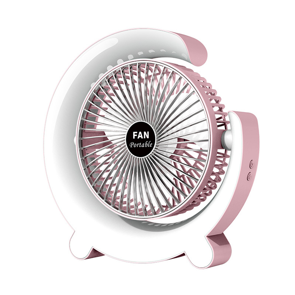 USB Charging Mini Electric Desktop Fan Portable desk fan 3 speeds  with colorful light